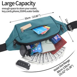 Lightweight Bumbags Waist Fanny Pack Water Resistant Bumbag with Multiple Pockets Suitable for Women Men Travel Daily Use Outdoor Sports (Purple)