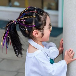 Decorative Hair Rope, Braided Rope, Extension-Style, 30 Piece Set, Colorful String Rope Set, For Dancing, Kids, Girls, Children, Hair Accessories, Hair Arrangement, Flashy, Conspicuous, Colorful,