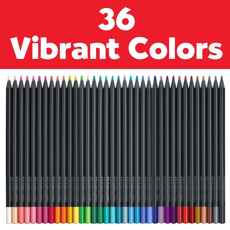 Faber-Castell 116436 Blackwood Colouring Pencils, Black Edition, 36-Piece Case