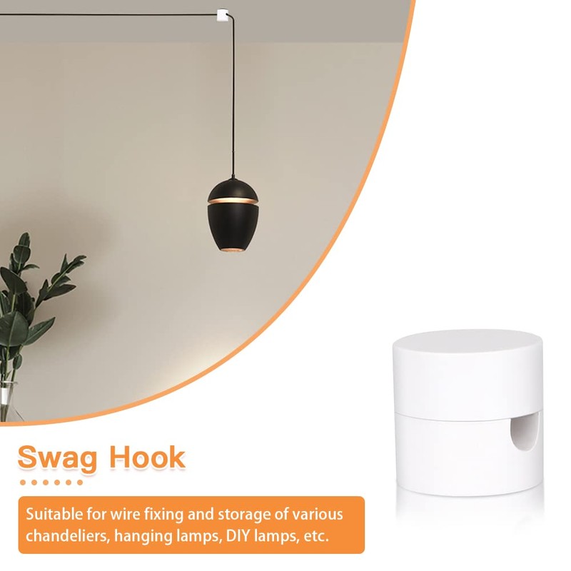 Zevnico 3 Pack Swag Hooks for Ceiling Lights, White Pendant