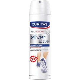 Curitas Antitranspirante para pies en Spray Antibacterial Silver Active, con Iones de plata que protegen tus pies contra el mal olor por hasta 72 horas, 150 ml