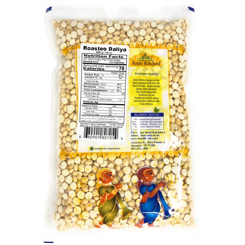 Asian Kitchen Daliya Split (Roasted Split Chickpeas Dalia) 400g (14oz)