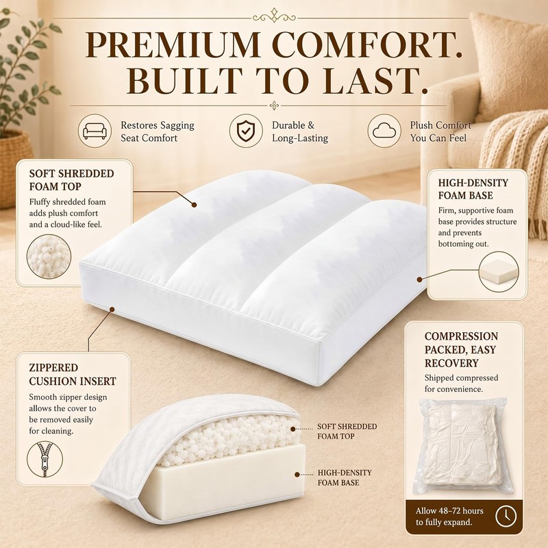 Couch Cushion Replacement 22" x 24" x 6" Sofa Cushion
