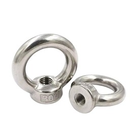 2 pcs of M10 304 Stainless Steel Ring Nut Lifting Eye Nut Lifting Ring Eye Bolt Female Threaded Eye Screw Bolts Fastener Hardware Eyebolt for Lifting Accessories