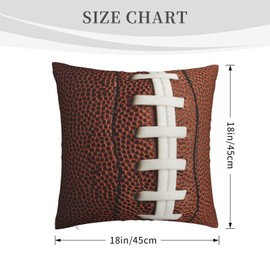 Football Throw Pillow Covers 18"X18" Cozy Velvet Square Throw Pillowcases Home Decor For Bed Couch Sofa Living Room Cushion Cover
