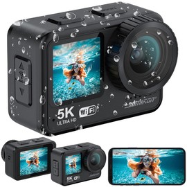Somikon Mini Underwater Camera: Mini Action Cam with 5K Resolution, Waterproof to 21 m, 2 Displays, Ice Action Camera, Underwater Cam, Surveillance Camera