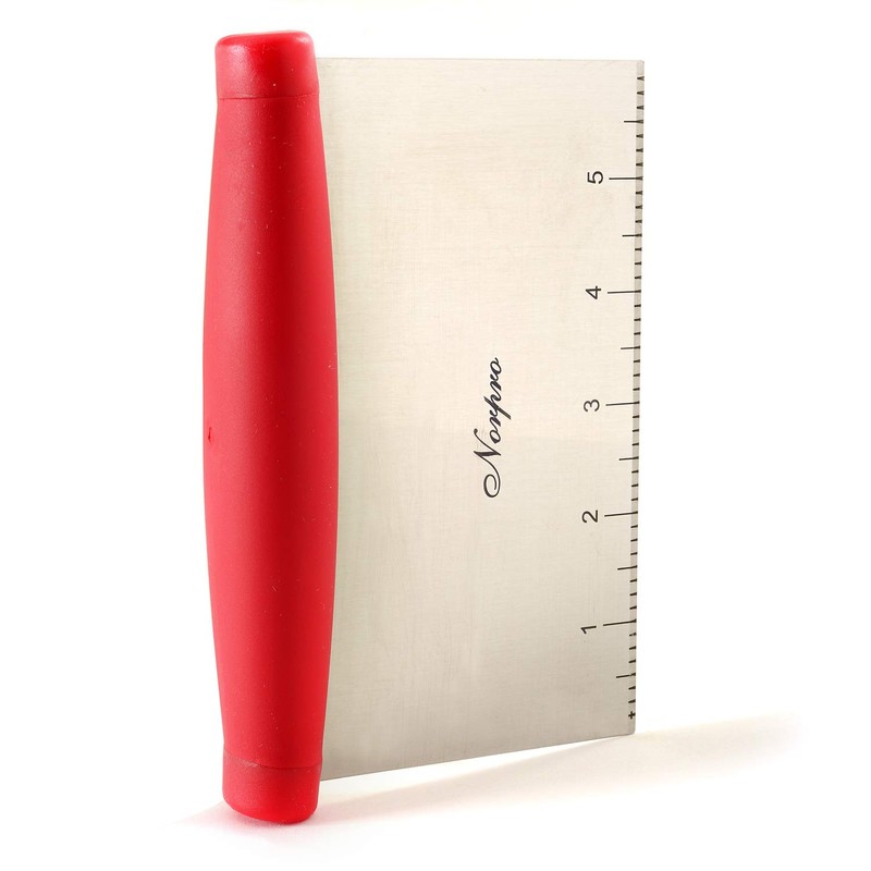 Norpro, Red 583R Grip-EZ Bench Scraper/Chopper, 6in x 4in x