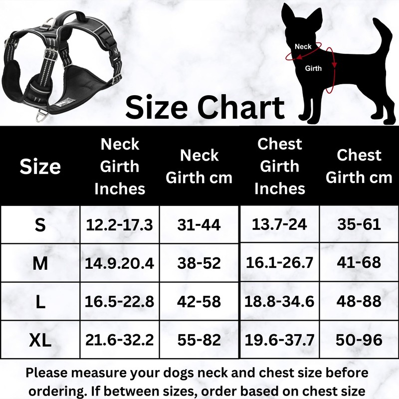 TUFFDOG Easy-Fit Dog Harness Small - Fast Release Neck Clip,