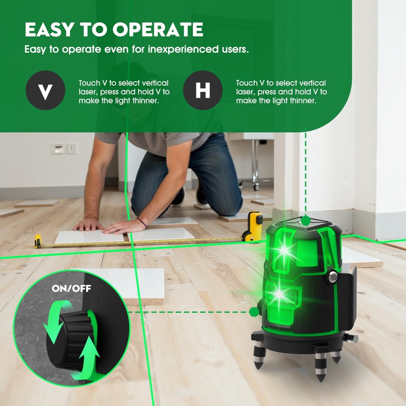 5 Lines Laser Level Tool 360 Self Leveling Precision Cross