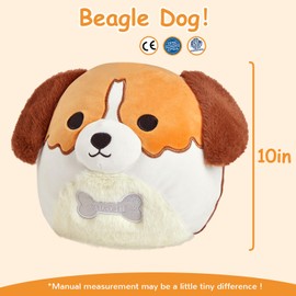 CozyWorld 10" Beagle Dog Plush Stuffed Animals Plushie Original Cute Soft Squishy Puppy Pillow Holiday Birthday Gift for Boys Girls Kids