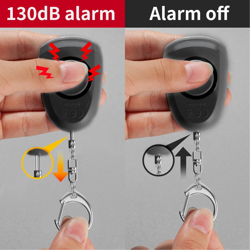 Personal Alarm Keychain Rechargeable Self Defense Emergency Security Alarm Keychain