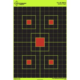 10 Pack - 12â€x18â€ Sight In Splatterburst Target - Instantly See Your Shots Burst Bright Florescent Yellow Upon Impact