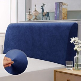 TAOCOCO Bed Headboard Cover, Elastic Headboard protection cover, all-inclusive design solid color elastic protection, DarkBlue 150-170 cm