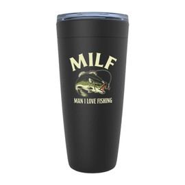 Fishing Black Edition Viking Tumbler 20oz - MILF Men I Love Fishing - Fishing Fisherman Fish Lover Retirement Hook Bait Reel Rod Spooling Fisher Dad Outdoor Hobby