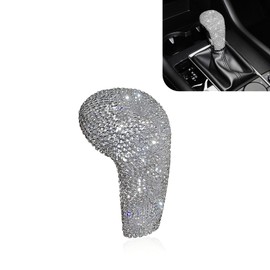 getfay 1 PC Car Automatic Shift Knob Cover, Shiny Crystal Accessory Interior Cover, Multifunctional Interior Decoration Sticker, Compatible with Mazda Angkesaila cx-45cx-30 (Silver)