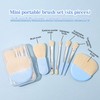Travel Makeup Brush Set - 6 Pcs Portable Mini Brushes