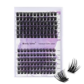 WENDY Lashes Clusters D Curl Lash Clusters DIY Eyelash Clusters 2 Styles 12-16mm Cluster Eyelash Extensions Black Cluster Lashes Individual Lashes Reusable At Home(Fashion/Warm-0.07D,12-16mm Mixed)