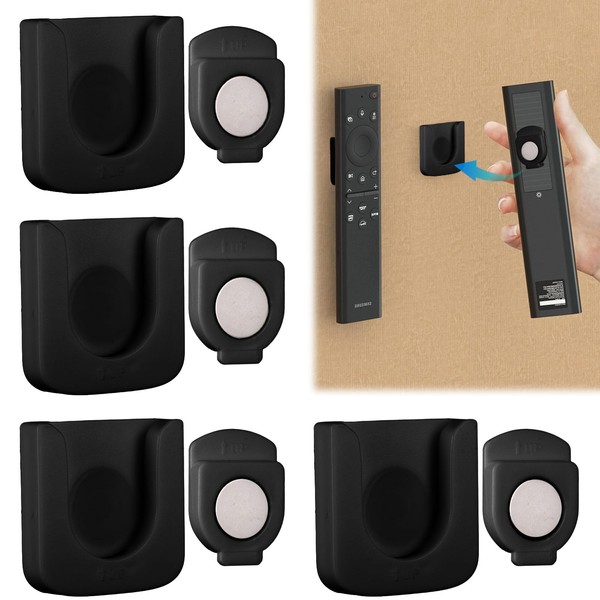 4 Pack Magnetic Remote Control Holder Wall-Mounted Remote Control Wall