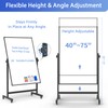 Rolling Whiteboard on Wheels, Double-Sided Magnetic Dry Erase Board with