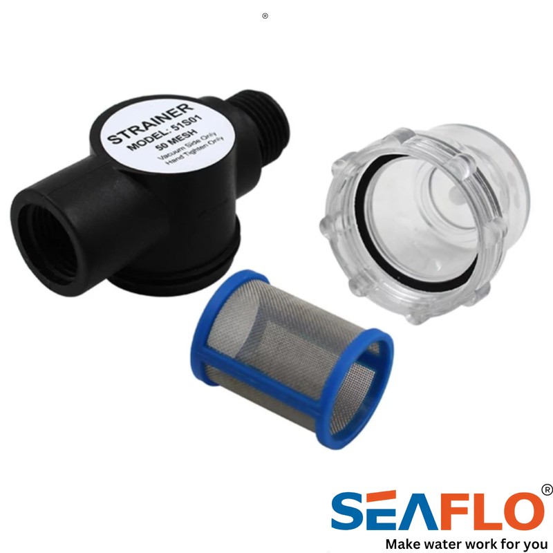 SEA FLO 51S01 Strainer - 1/2" NPSM Inlet/Outlet (Pack of