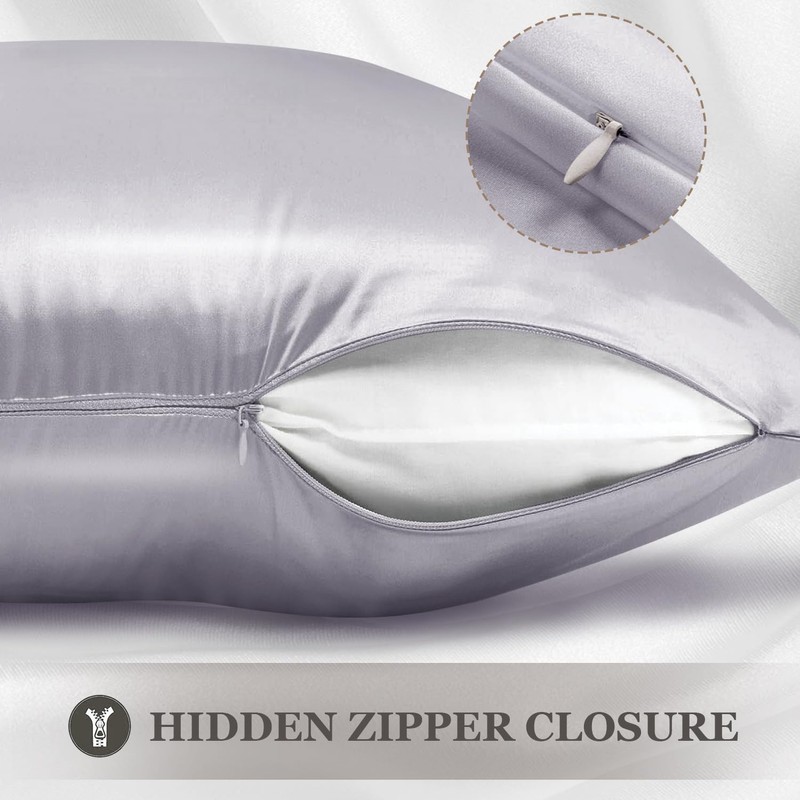 Adubor Silk Pillowcase for Hair and Skin with Hidden Zipper,