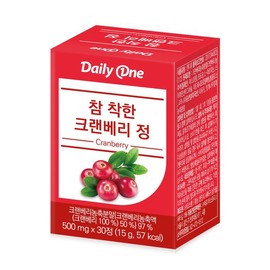 Daily One 데일리원 참 착한 크랜베리 정 요로건강 여성 영양제 500mg X 30정 1통 Daily One Gentle Cranberry Supplement for Women's Urinary Health 500mg X 30 Tablets 1 Bottle