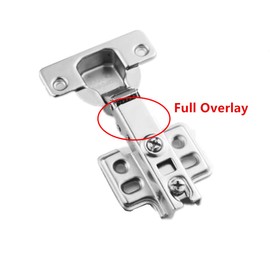 2pcs 35mm Full Overlay Face Frame Mounting Concealed Hinges, Kitchen Cabinet Door Hinges Damper Cupboard Closet Door Hardware Furniture Accessories with Screw