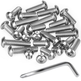 Profiwoab 1/4 inch Camera Screws 304 Stainless Steel Hex Threaded Screws, 25pcs Threaded Screws with a Small Wrench