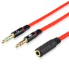 Terasako 3.5mm Female to 2 Male Gold Plated Headphone Mic
