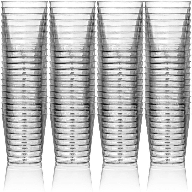 DecorRack 1 Oz Shot Glasses, 80 Hard Clear Plastic Shot