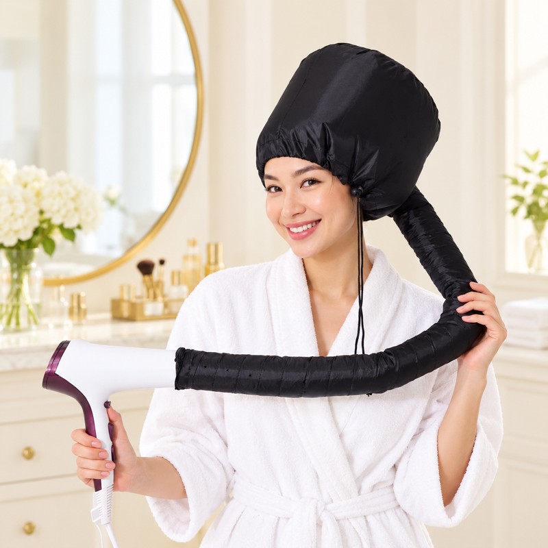 Reusable Hair Dryer Bonnet Cap for At-Home Hair Drying –