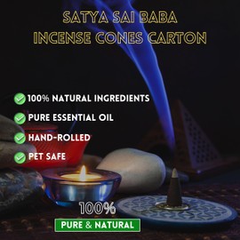 Nag Champa Satya Sai Baba Temple Incense Cones Carton, 12 Box (Super Hit)