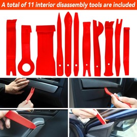 JNNJ Car Trim Removal Tool Kit, Vehicle Interior Disassembly Tools, Disassembly Trim Tool for Car Panel Dashboard Radio Audio Tool Kit (Red)