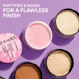 wet n wild Photo Focus Loose Baking Setting Powder, Highlighter Makeup, Fair to Medium & Tan Skin Tones - Translucent
