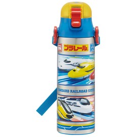 Skater SKDC6-A Children's 2-Way Stainless Steel Water Bottle, Direct Drinking, 20.8 fl oz (580 ml), Cup Drinking, 20.4 fl oz (570 ml), Plarail, 24, Kid-friendly Lightweight Type, Boys, Cool