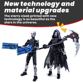 MIGESS (Assembly Completed) T13 Action Figure Set,Dummy 13,Death Skeleton Movable Robot,Death Action Figure with Cape, Lucky 13 Collectible Action Figure Articulated