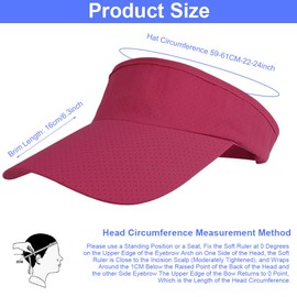 Aomig Visor Cap, Fashion Peaked Cap Men and Women, Breathable and Sweat-Absorbing Summer Cap with Sun Visor, Sun Protection Umbrella Cap for Outdoor Golf Baseball Tennis (Rose Red)
