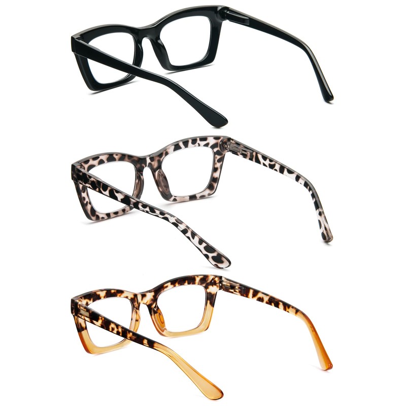 Kodilin 3er Pack Vintage Oversize Square Frame Large Retro Square