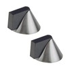 Door Stop Floor Mounted Cone Designer Pattern Satin Stainless Steel