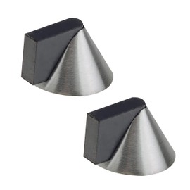 Door Stop Floor Mounted Cone Designer Pattern Satin Stainless Steel 38mm Diameter Pack of 2