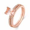 18K Rose Gold Plated Morganite Engagement Ring (Beauty code6)