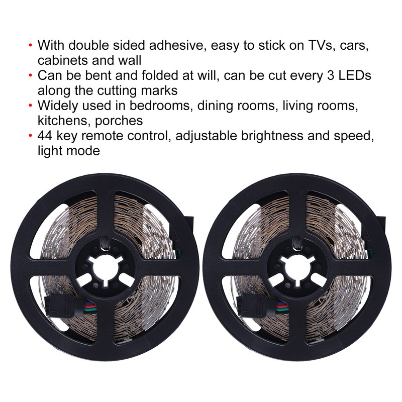 3528 600LED USB RGB Strip Lights with 44 Keys Remote