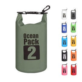 MORAINJAY 2024 New Dry Bag Waterproof Bag, 2L/5L/10L/15L/20L/30L Waterproof Pack Sack with Adjustable Shoulder Strap, Waterproof Backpack, Waterproof Duffel Bag for Swimming, sage green, 2 l, 2L Sage