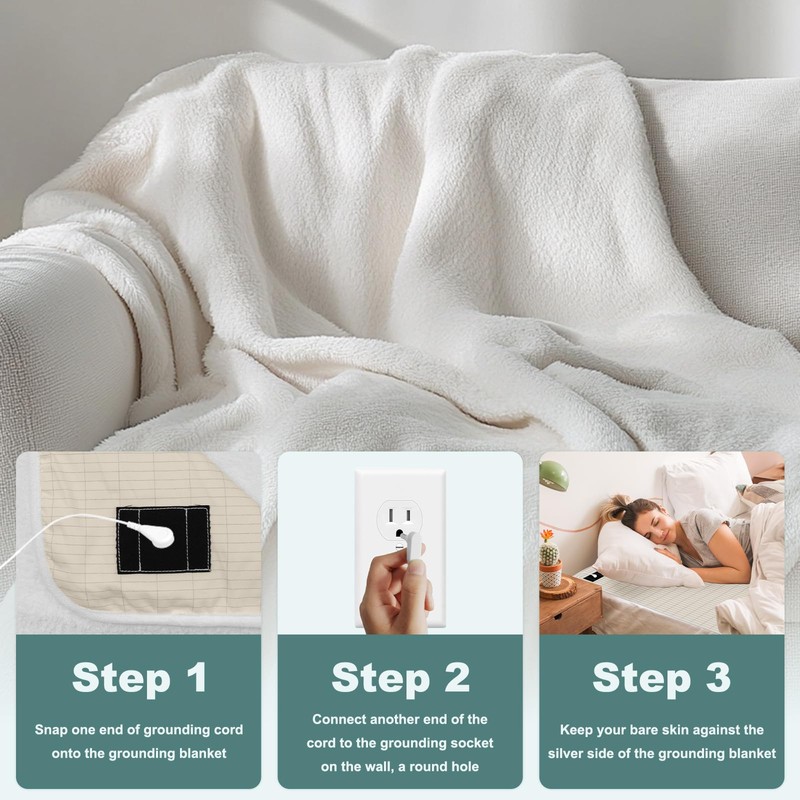 MAOOHON Grounding Blanket Queen, Earth Connected Bedding Throw, Grounding Sheet