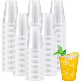 Lamosi 9oz Clear Plastic Cups, Disposable Plastic Cups for Party, Transparent Plastic Drinking Cups for Cold Drinks, Disposable Cocktail Cups for Wedding, Picnic, BBQ, Travel (9oz, 600Pack)