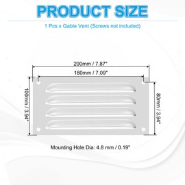 PATIKIL 4x8 Inch Aluminum Vent Cover, Screen Air Grille Ventilation Cover HVAC Louvered Grill Built-in Mesh for Home Kitchen Fireplace Bathroom Wall Ceiling, Silver