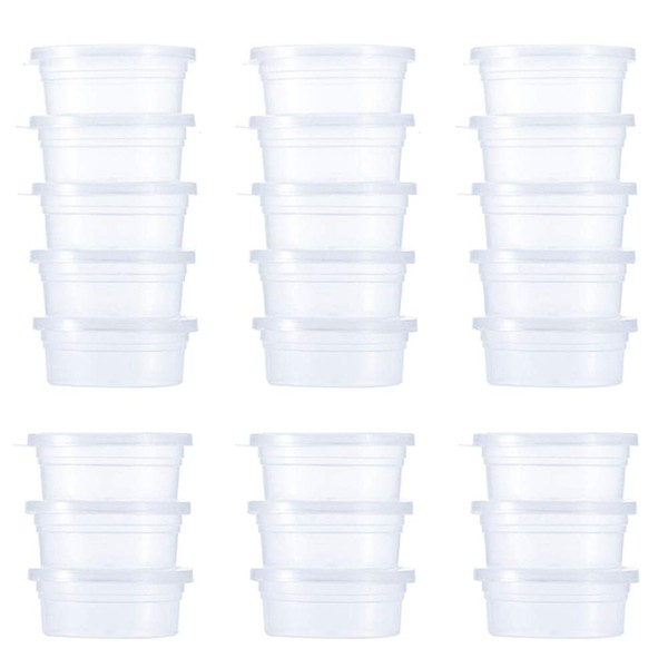 Slime Storage Containers 24 Pack, Leakproof Clear Plastic Foam Ball