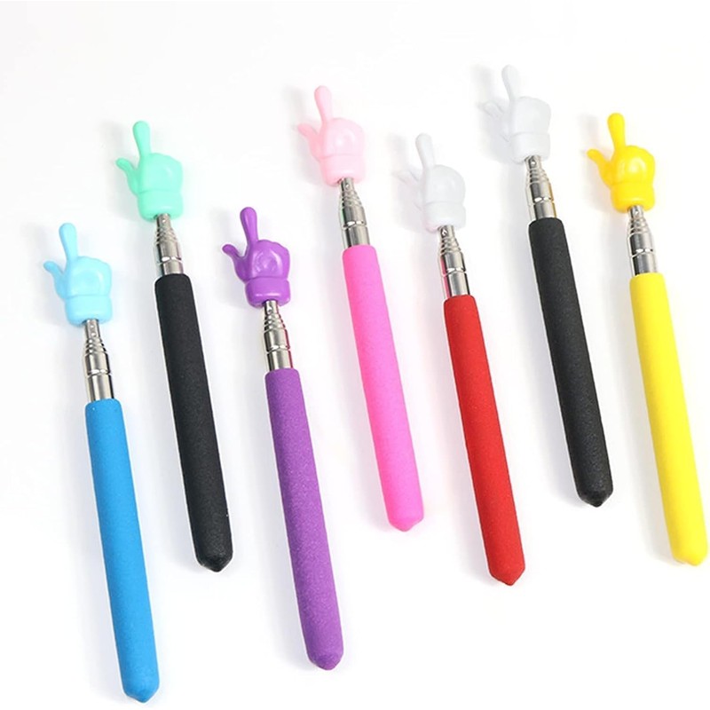 Black Telescopic Teachers Pointer,Metal Hand Retractable Pointer Extended Length,Stick for