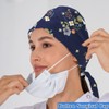 Surgical Cap Adjustable with Button Work Cap Cotton Print Sick