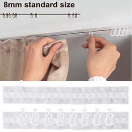 ZZLZX Curtain Track Glider Roller Hook 50PCS Curtain Gliders with 8.3 MM Head Folding Glider Curtain Rail Track Glider Hooks for Room Divider Ceiling Track
